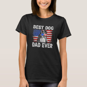 Mens Best Shih Tzu Vater je amerikanische Flagge 4 T-Shirt