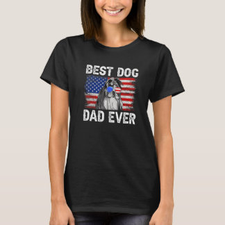 Mens Best Shih Tzu Vater je amerikanische Flagge 4 T-Shirt
