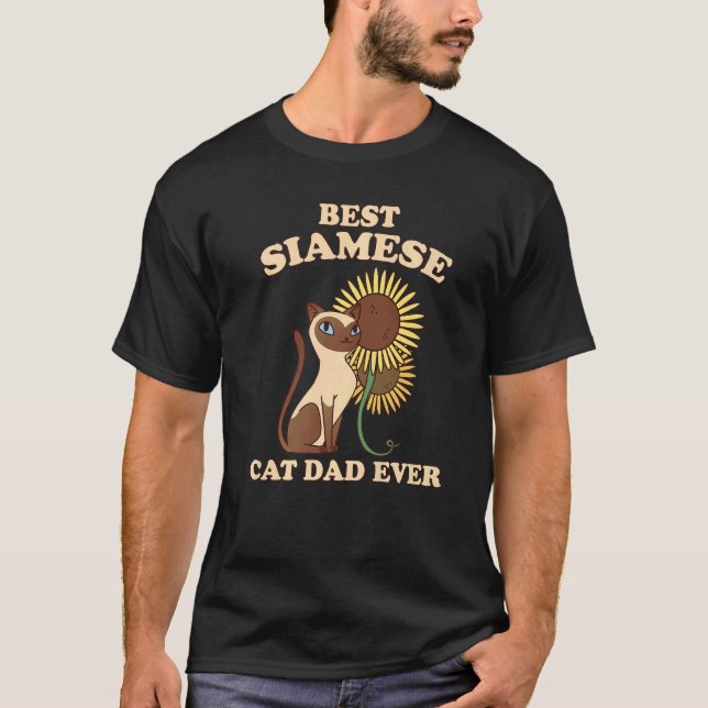 Mens Best Siamese Cat Dad Ever Cats Dad Cat Siames T-Shirt (Vorderseite)