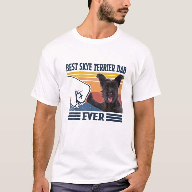 Mens Best Skye Terrier Vater Ever Funny Dog Lover  T-Shirt (Vorderseite)