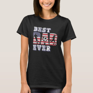 Mens Best Soccer Vater je amerikanische Flagge für T-Shirt