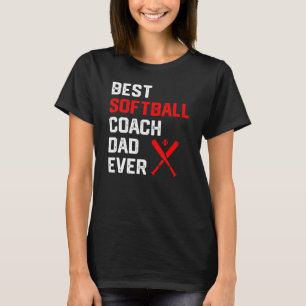 Mens Best Softball Coach Vater je Vater Daddy Foo T-Shirt