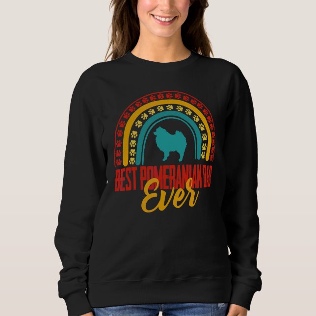 Mens Best Spitz Vater Ever Rainbow Spitz O Sweatshirt (Vorderseite)