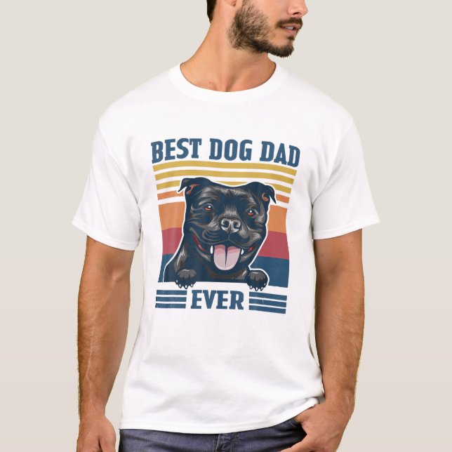 Mens Best Staffordshire Bull Terrier Vater Ever Fu T-Shirt (Vorderseite)