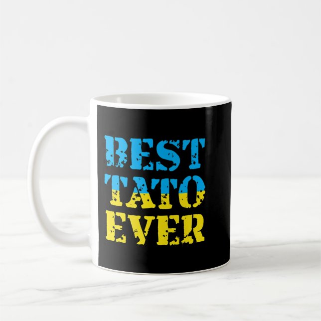 Mens Best Tato je Ukraine Vatertag Ukrainisch Kaffeetasse (Links)