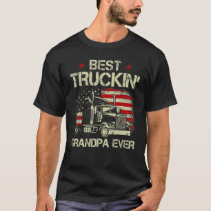 Mens Best Trucking Opa je amerikanische Flagge Big T-Shirt