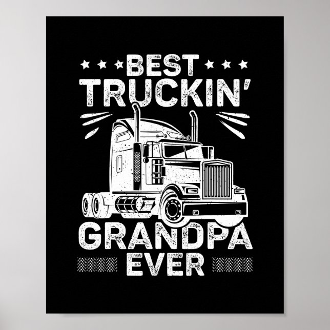 Mens Best Trucks Opa je Lkw-Fahrer Poster (Vorne)