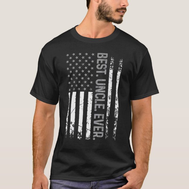 Mens Best Uncle Ever Father's Day American Patriot T-Shirt (Vorderseite)