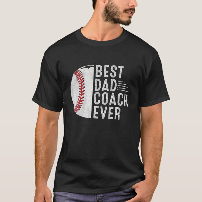 Mens Best Vater Coach Ever Funny Baseball Vater Co T-Shirt (Vorderseite)
