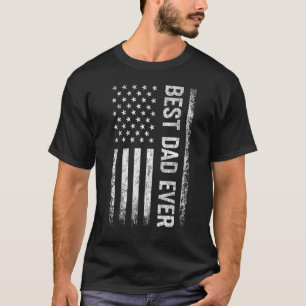 Mens Best Vater je US-amerikanische Flagge Vintag  T-Shirt