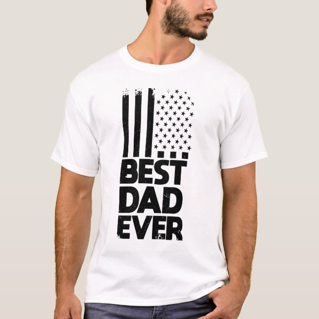 Mens Best Vater je US Flag Fathday T-Shirt (Vorderseite)