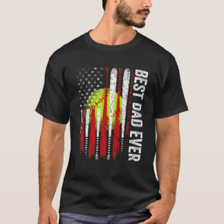 Mens Best Vater jemals American Flag Coach Softbal T-Shirt