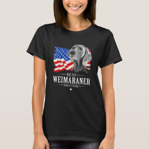 Mens Best Weimaraner Vater je amerikanischer Flagg T-Shirt