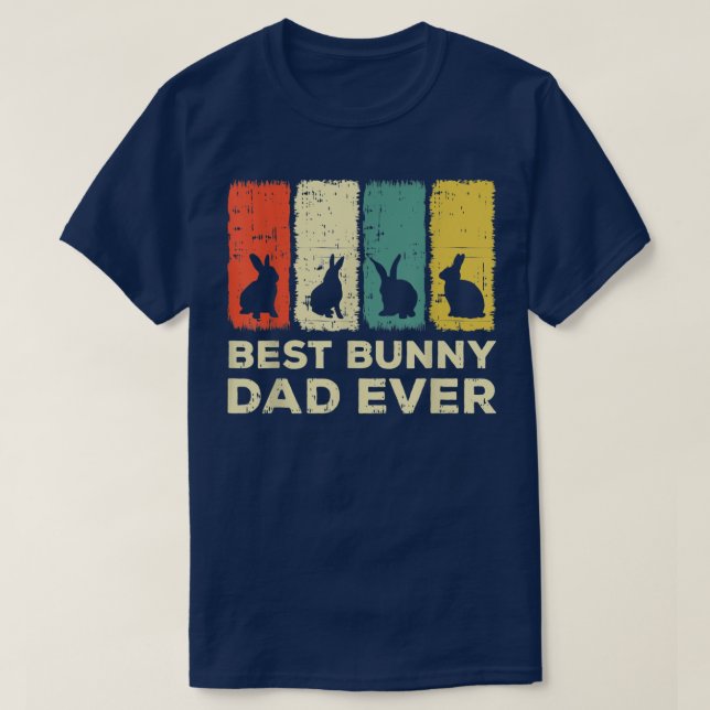 Mens bester brauner Papa je Kaninchen Kaninchen Ha T-Shirt (Design vorne)