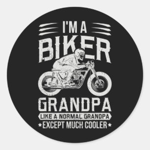 Mens Biker Opa Viel Cooler Motorrad Fahrrad Großva Runder Aufkleber