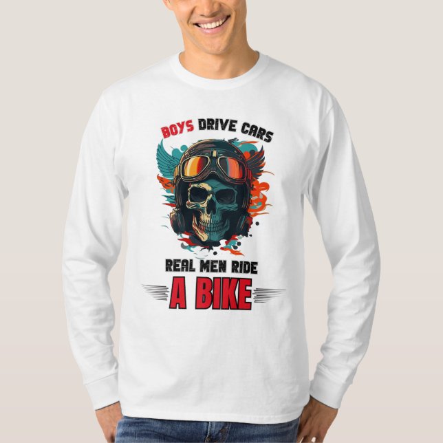 Mens Biker Real Men Ride T-Shirt (Vorderseite)