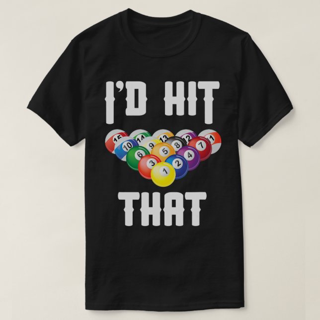Mens Billiards Funny Id trifft, dass Pool Balls Pl T-Shirt (Design vorne)