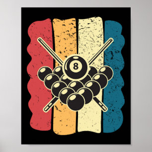 Mens Billiards Spaß Vintag Funny Gift Idee Poster