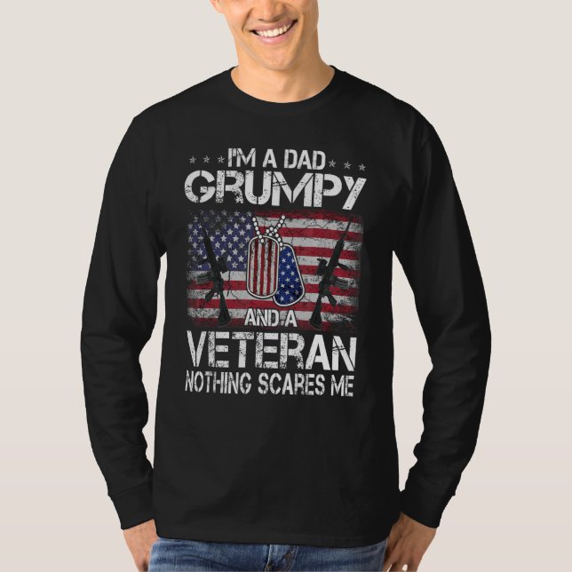 Mens bin ich Vater Grumpy und ein Veteran nichts H T-Shirt (Vorderseite)