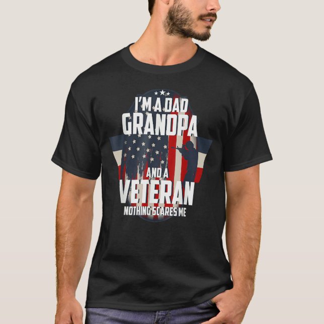 Mens bin ich Vater Opa und ein Veteran Nichts Auto T-Shirt (Vorderseite)