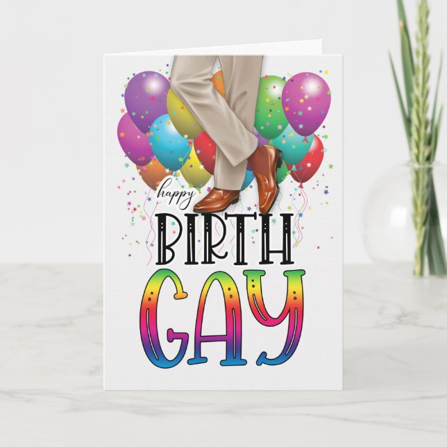 Mens Birth GAY African Rainbow Birthday Karte (Vorderseite)