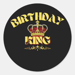 Mens BIRTHDAY KING Crown Runder Aufkleber