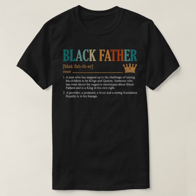 Mens Black Father Definition Father's Day  T-Shirt (Design vorne)