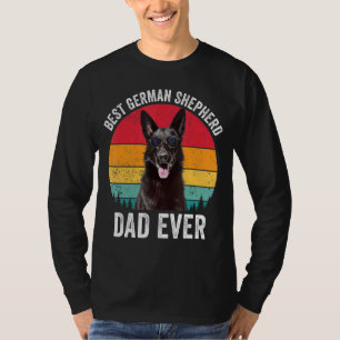 Mens Black German Shepherd Vater Vintag Dog Owner T-Shirt