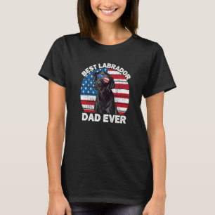 Mens Black Labrador Vater American Flag Black Lab T-Shirt