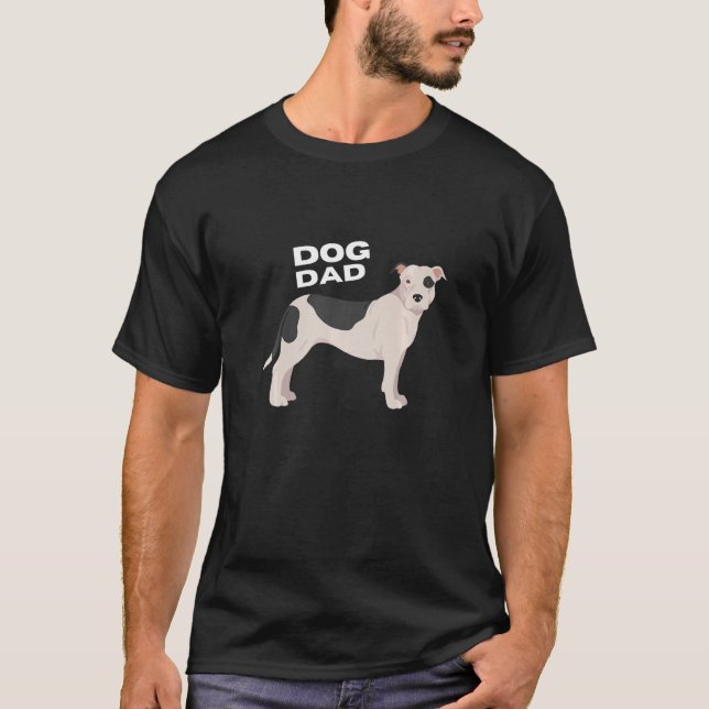 Mens Black & White American Pit Bull Terrier Dog D T-Shirt (Vorderseite)