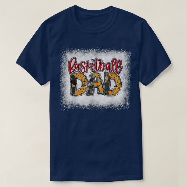 Mens Bleached Basketball Dad Camo Print Funny Dad  T-Shirt (Design vorne)
