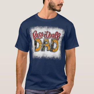 Mens Bleached Basketball Dad Camo Print Funny Dad T-Shirt