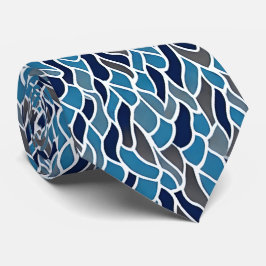 Men's Blue and Gray Pattern Neck Tie Krawatte