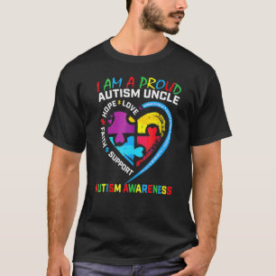Mens Blue Proud Onkel Autism Awareness Puzzle Piec T-Shirt