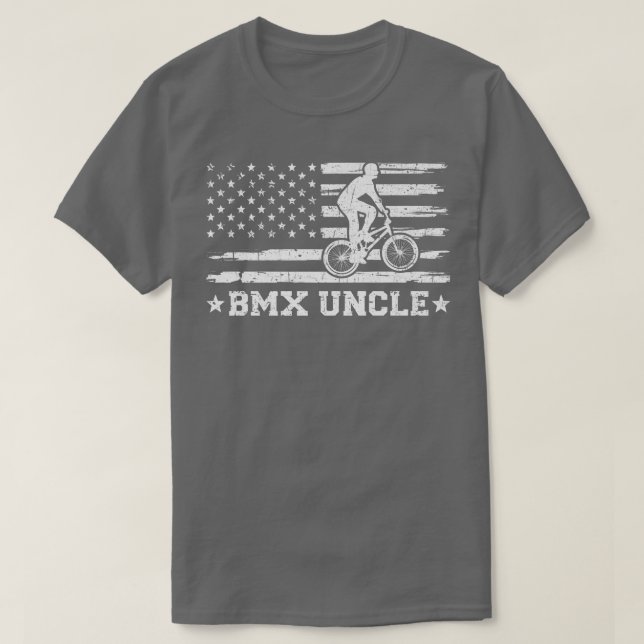 Mens BMX Bike Rider Amerikanische Flagge BMX Onkel T-Shirt (Design vorne)