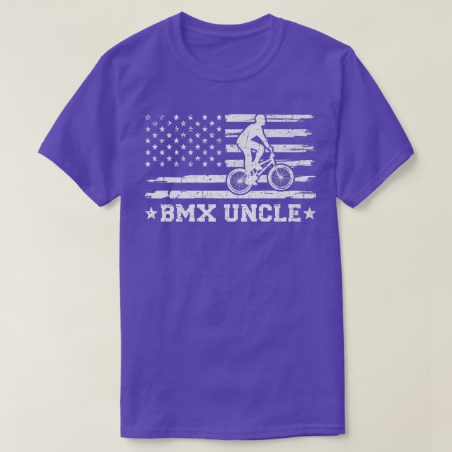 Mens BMX Bike Rider Amerikanische Flagge BMX Onkel T-Shirt (Design vorne)