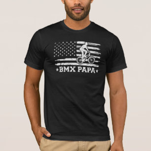 Mens Bmx Papa Usa Flagge Vintager Bmx-Fahrer F T-Shirt