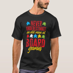 Mens Board Game Night Old Man at Board Games T-Shirt