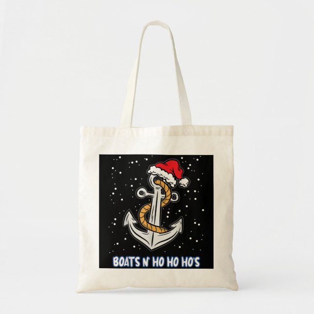 Mens Boats N Ho Ho Hos Weihnachten Pajama Funny Hu Tragetasche (Vorne)