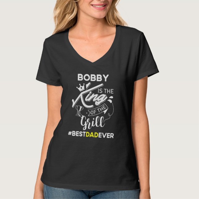 Mens Bobby King of the Grill Bester Vater aller Ze T-Shirt (Vorderseite)