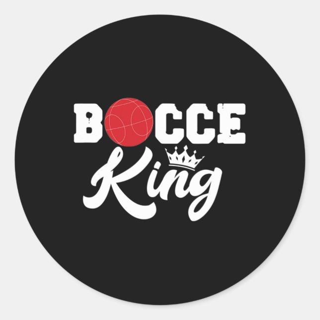 Mens Bocce King Bocci Spieler Italienischer Ladera Runder Aufkleber (Vorderseite)