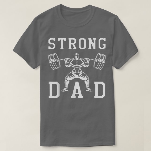 Mens Bodybuilder Gym Vater Strong Daddy Vathers Da T-Shirt (Design vorne)