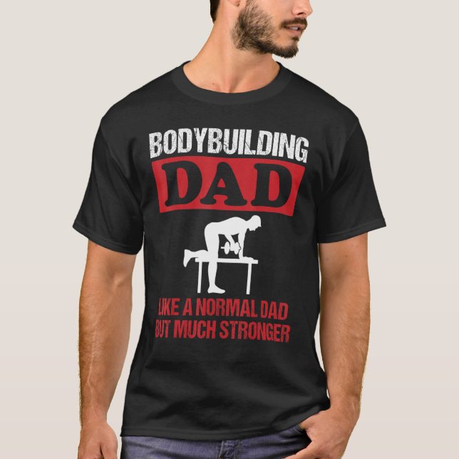 Mens Bodybuilding Dad Dumbbell Rowing Exercise Str T-Shirt (Vorderseite)