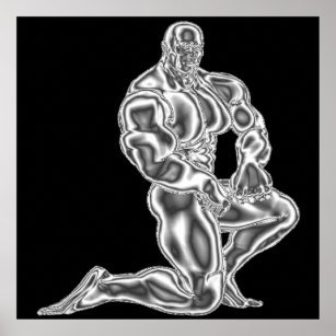 Mens Bodybuilding Pose Poster