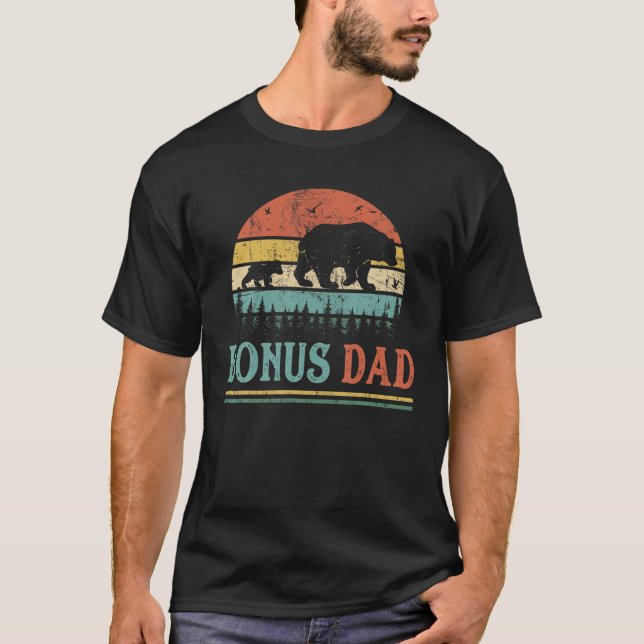 Mens Bonus Vater Bear For Men Papa Step Vater Funn T-Shirt (Vorderseite)