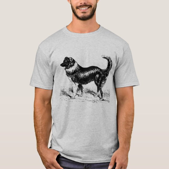 Mens Border Collie Dog T-Shirt (Vorderseite)