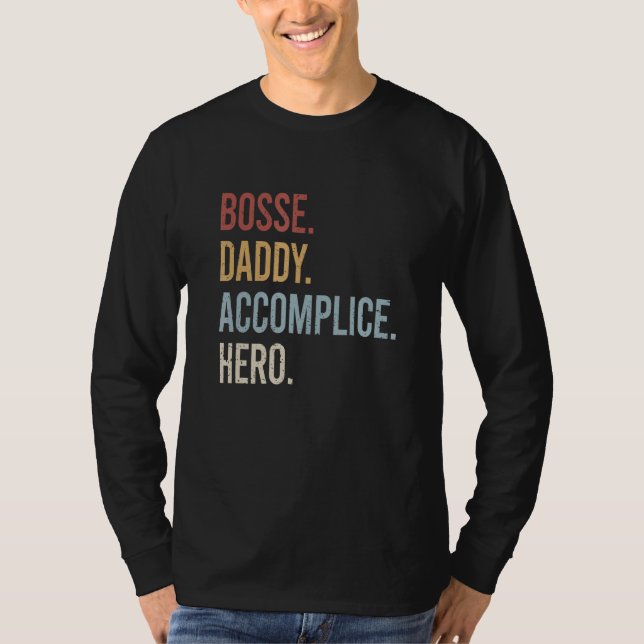 Mens Bosse Daddy Accomplice Hero Retro Style Vinta T-Shirt (Vorderseite)
