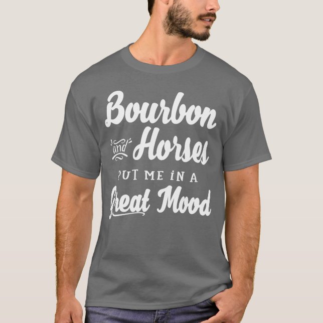 Mens Bourbon und Pferde Große Laune Spaß Kentucky  T-Shirt (Vorderseite)