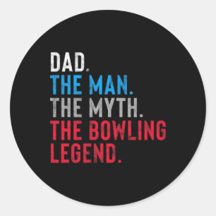 Mens Bowling Legend Geschenk für Vaters "Wer Bowl" Runder Aufkleber