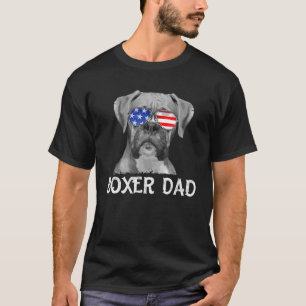 Mens Boxer Vater American Flag Patriotic Dog Lover T-Shirt